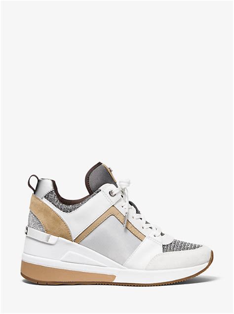 michael michael kors georgie mixed-media trainer|Michael Kors color block.